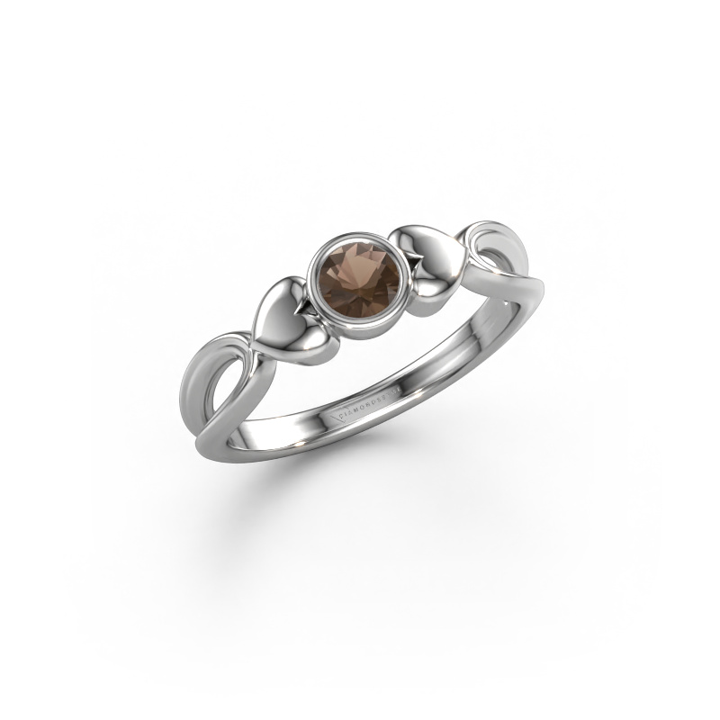 Image of Ring Lorrine 950 platinum Smokey quartz 4 mm