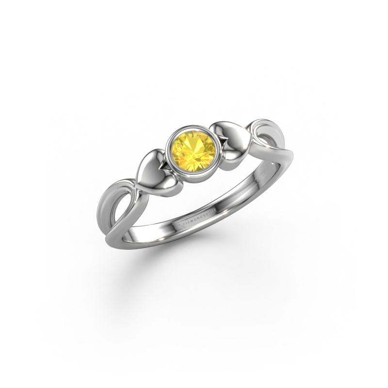 Image of Ring Lorrine 950 platinum Yellow sapphire 4 mm