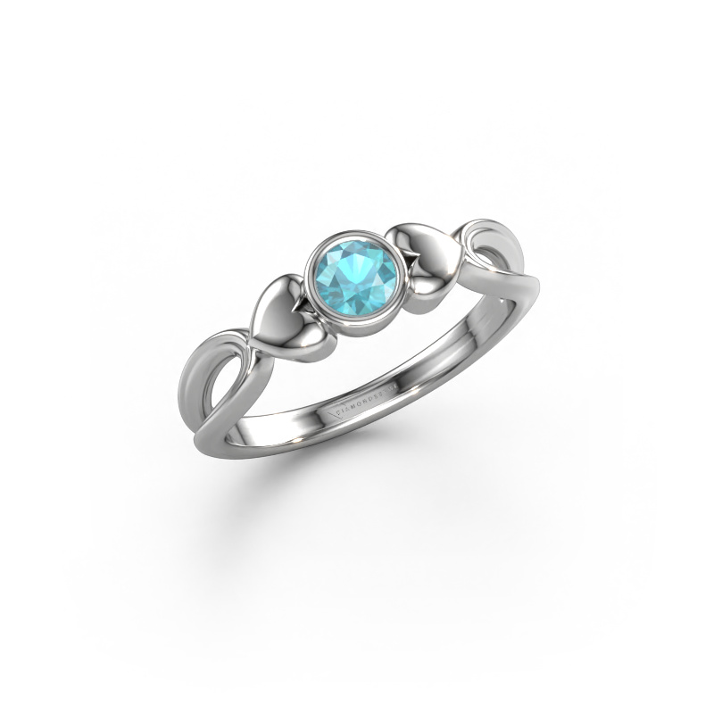 Image of Ring Lorrine 950 platinum Blue topaz 4 mm