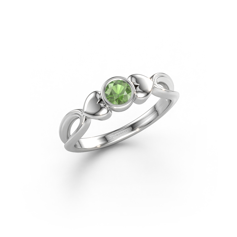 Bild av Ring Lorrine 585 vitt guld Grön turmalin 4 mm