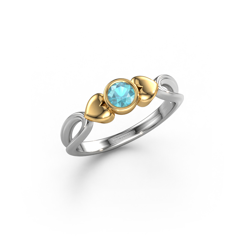 Bild von Ring Lorrine 585 Weißgold Blau Topas 4 mm
