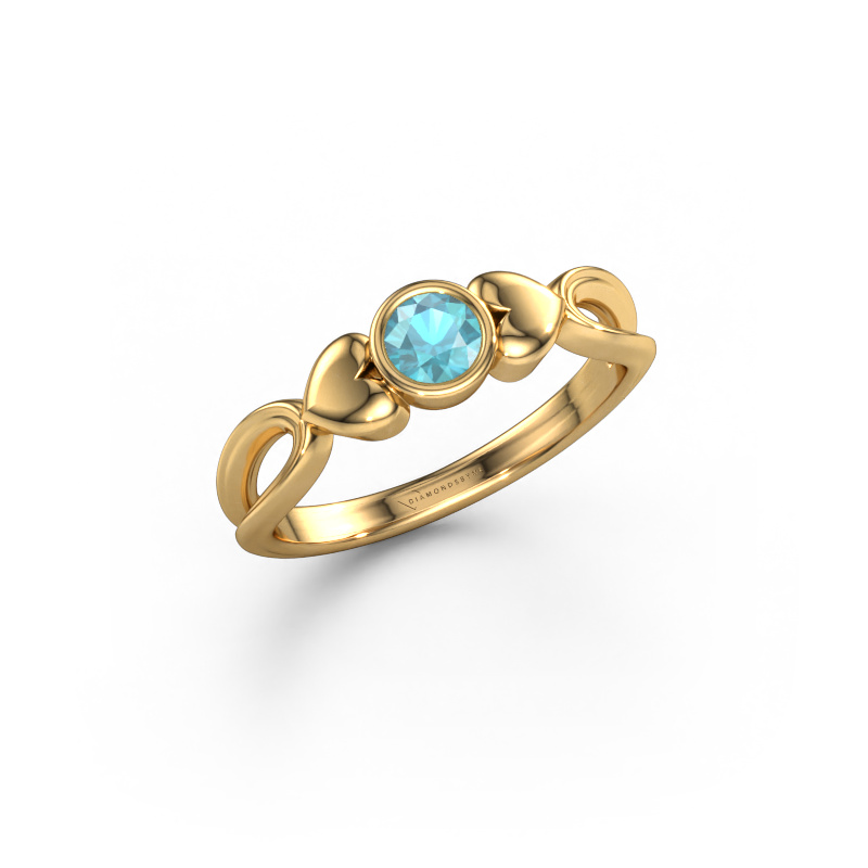 Image of Ring Lorrine 585 gold Blue topaz 4 mm