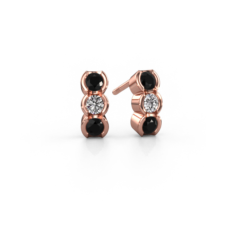 Bild von Ohrringe Lotte 585 Roségold Schwarz Diamant 0.680 crt