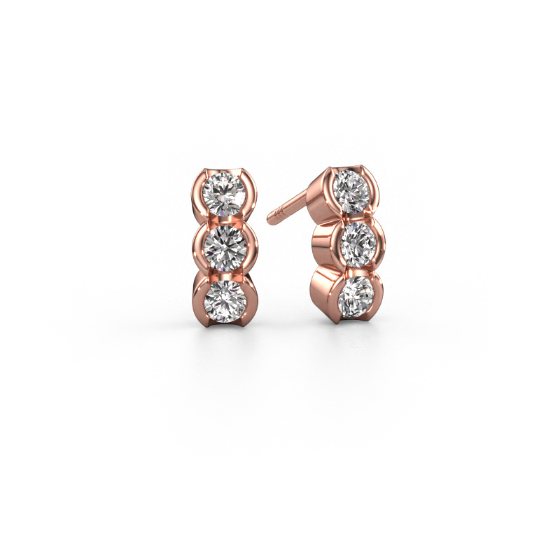 Image of Earrings Lotte 585 rose gold Custom diamond 3 mm