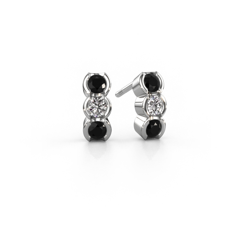 Image of Earrings Lotte 585 white gold Black diamond 0.680 crt