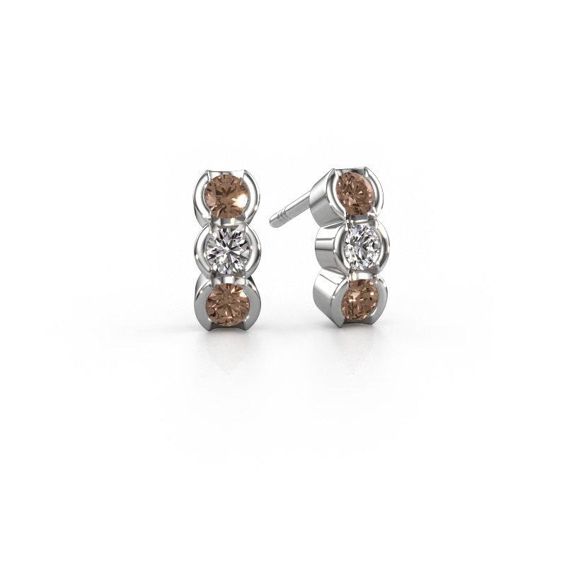 Image of Earrings Lotte 585 white gold Brown diamond 0.60 crt