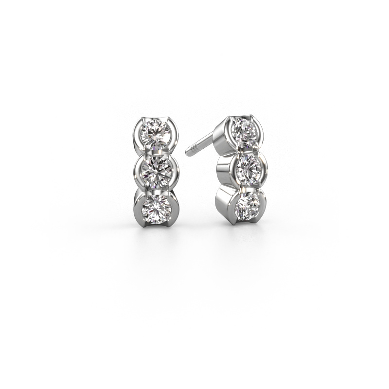 Image of Earrings Lotte 585 white gold Zirconia 3 mm