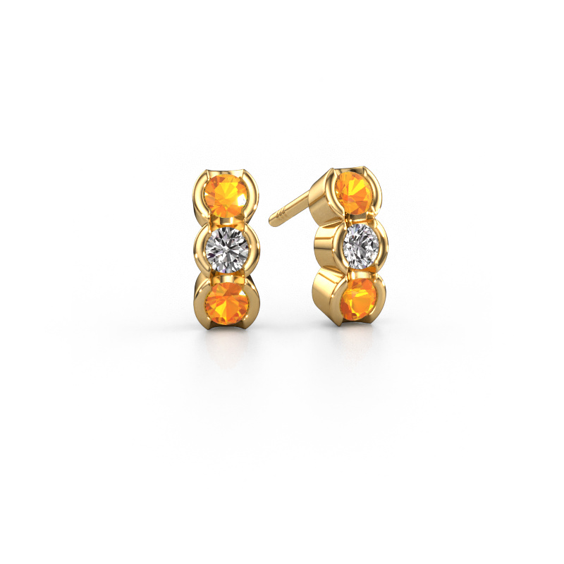 Image of Earrings Lotte 585 gold Citrin 3 mm