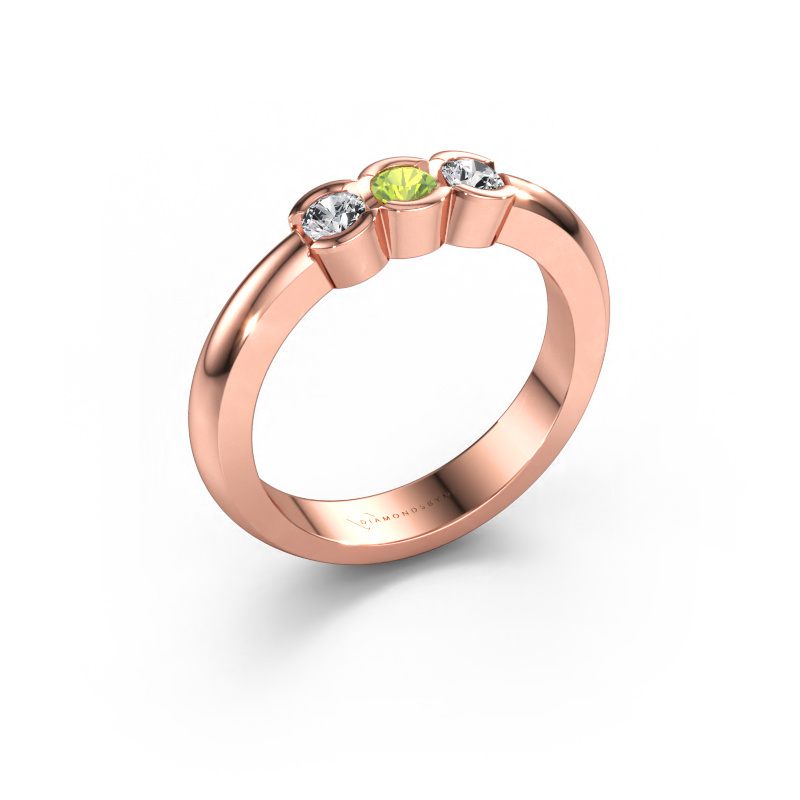 Immagine di Anello Lotte 3 585 oro rosa Peridoto 3 mm