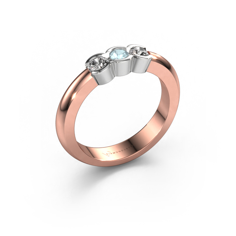 Bild von Ring Lotte 3 585 Roségold Aquamarin 3 mm