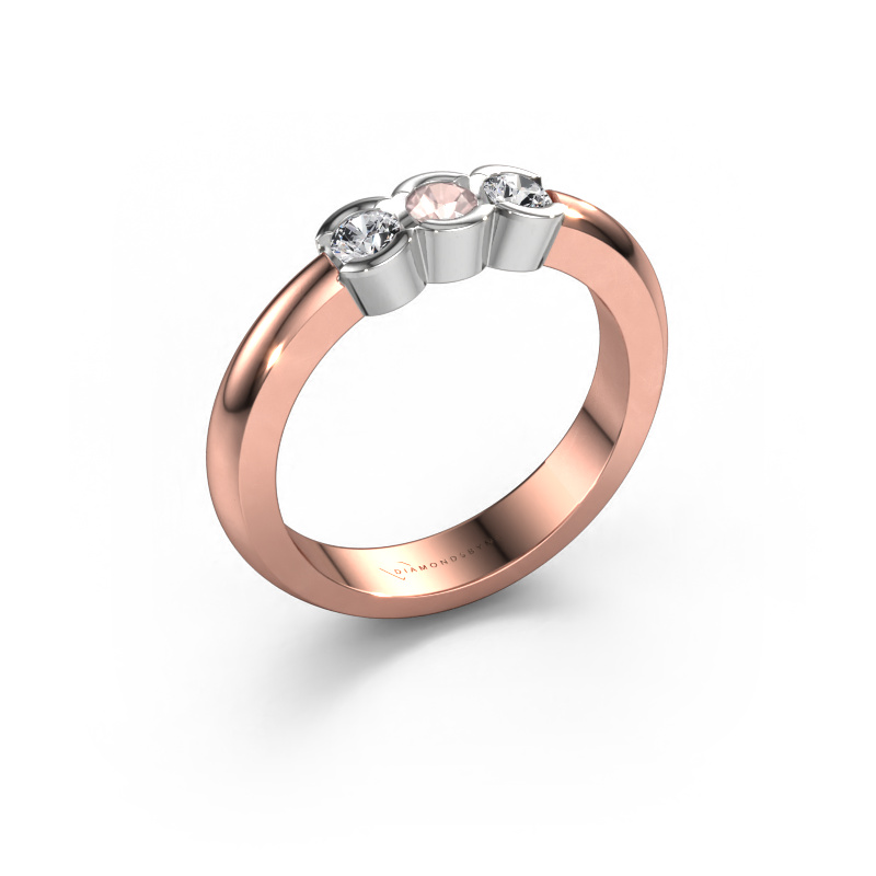 Image of Ring Lotte 3 585 rose gold Morganite champagne 3 mm