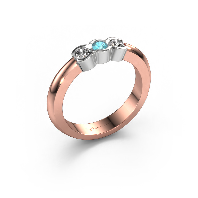 Image of Ring Lotte 3 585 rose gold Blue topaz 3 mm