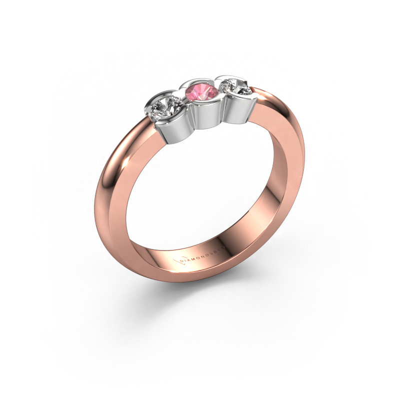 Bild von Ring Lotte 3 585 Roségold Turmalin rosa 3 mm