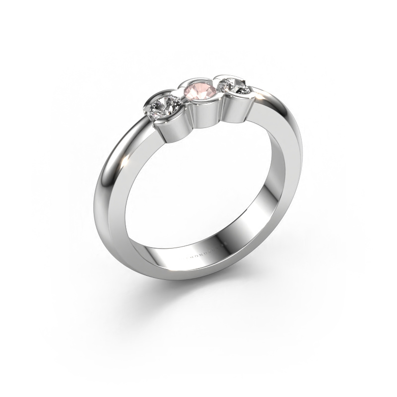 Image of Ring Lotte 3 950 platinum Morganite champagne 3 mm