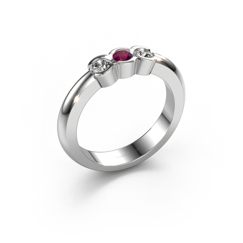 Image of Ring Lotte 3 585 white gold Rhodolite 3 mm