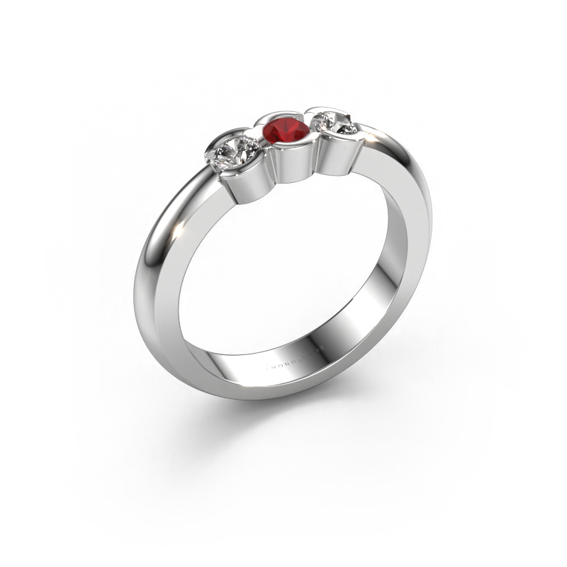Image of Ring Lotte 3 585 white gold Ruby 3 mm