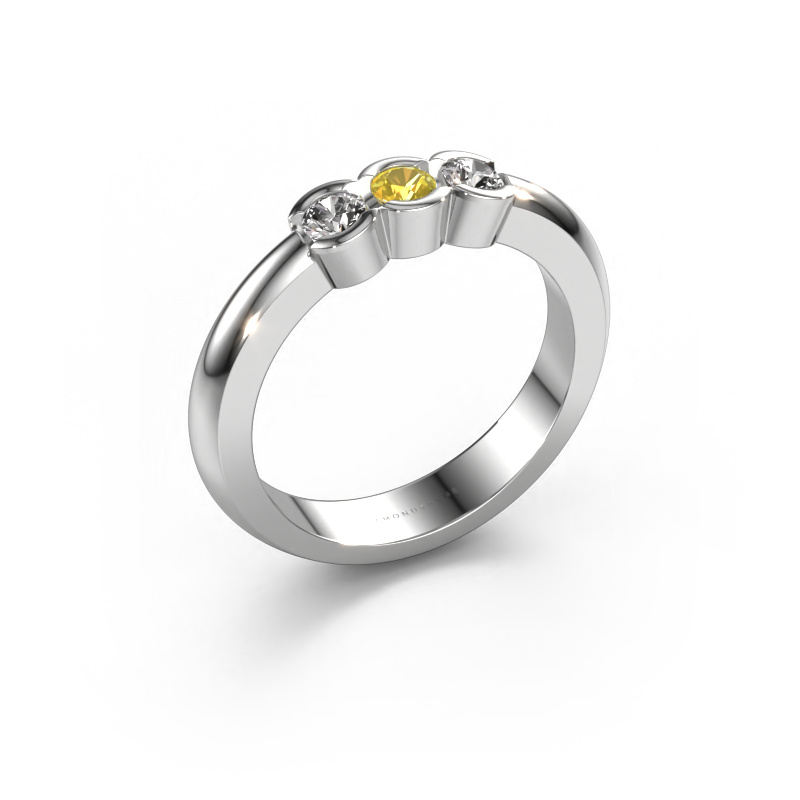 Image of Ring Lotte 3 585 white gold Yellow sapphire 3 mm