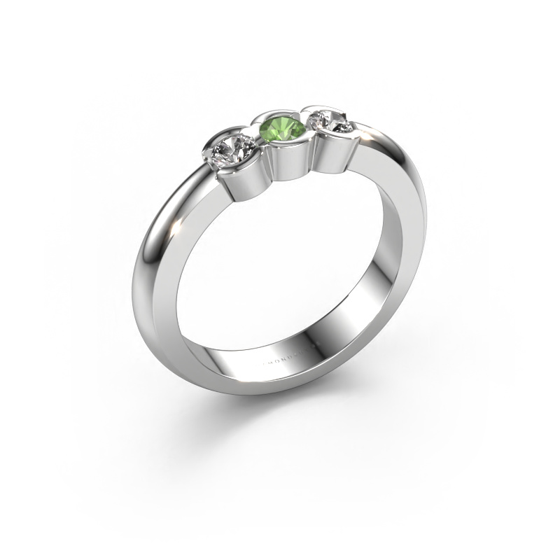 Image de Bague Lotte 3 950 platine Vert tourmaline 3 mm