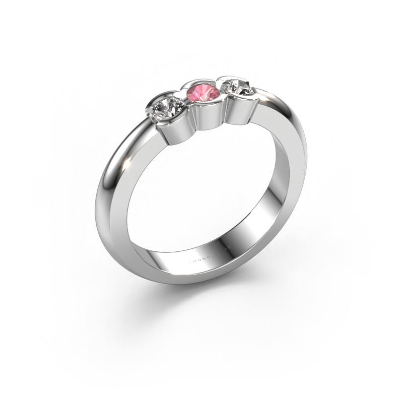 Bild von Ring Lotte 3 585 Weißgold Turmalin rosa 3 mm