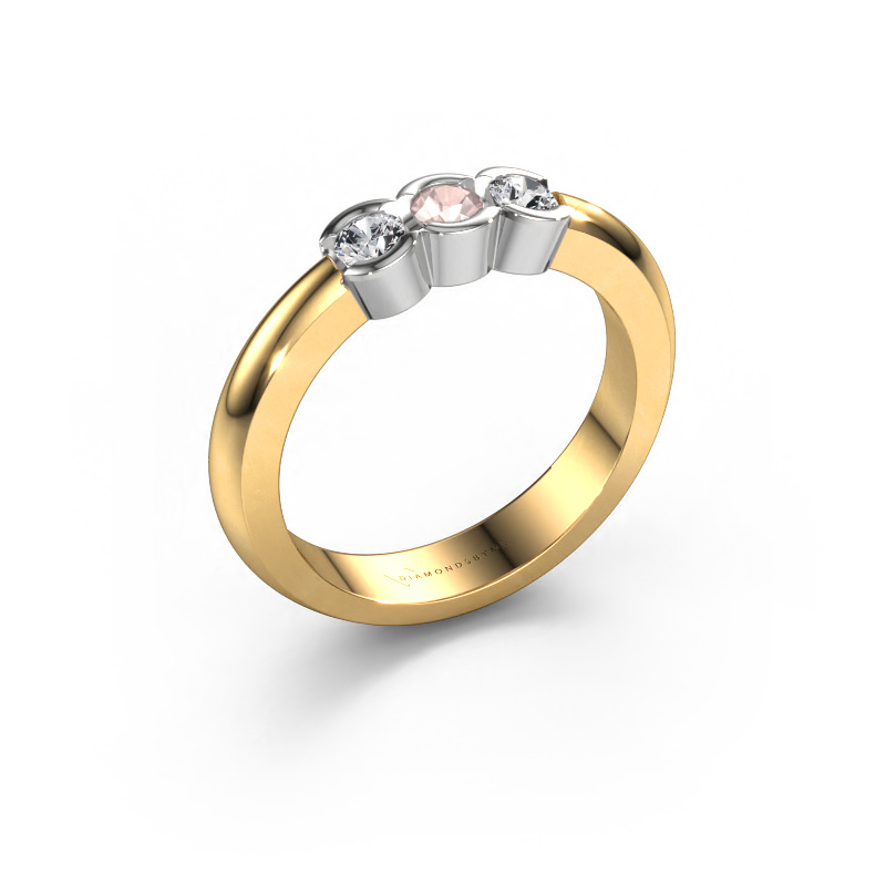Image of Ring Lotte 3 585 gold Morganite champagne 3 mm
