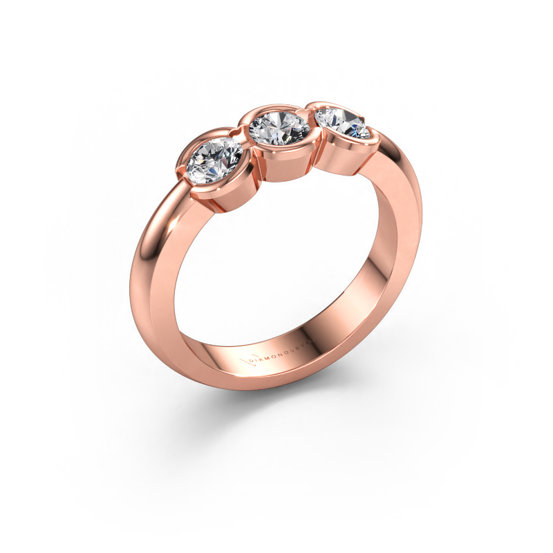 Immagine di Anello Lotte 3 585 oro rosa Diamante 0.75 crt