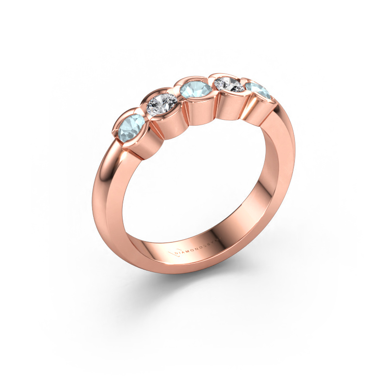 Bild av Ring Lotte 5 585 roséguld Akvamarin 3 mm