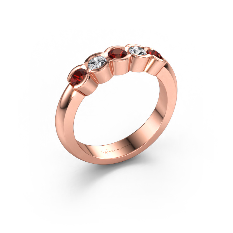 Imagen de Anillo Lotte 5 585 oro rosa Granate 3 mm