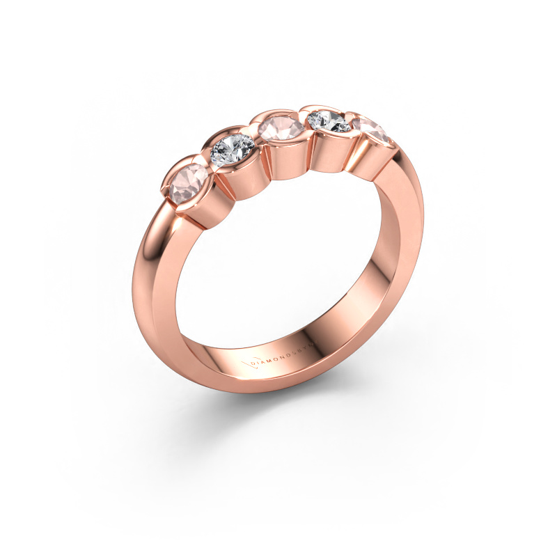 Immagine di Anello Lotte 5 585 oro rosa Morganite champagne 3 mm