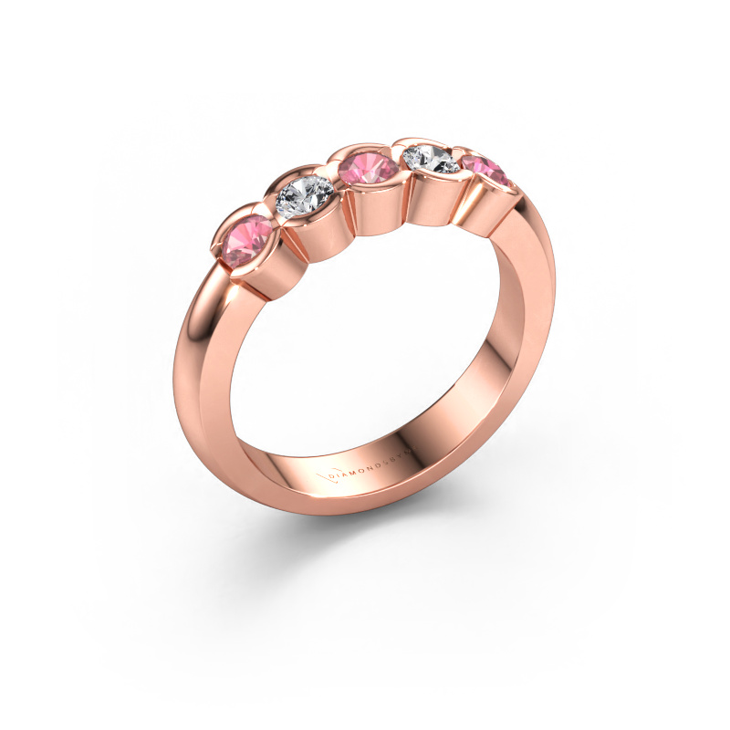 Bild av Ring Lotte 5 585 roséguld Rosa turmalin 3 mm