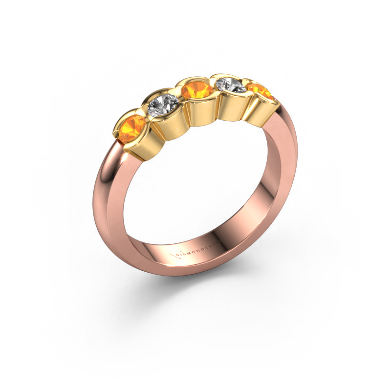 Image of Ring Lotte 5 585 rose gold Citrin 3 mm