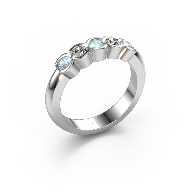 Image of Ring Lotte 5 950 platinum Aquamarine 3 mm