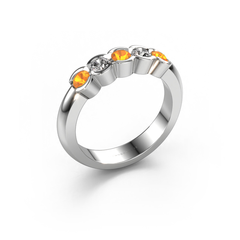 Image of Ring Lotte 5 950 platinum Citrin 3 mm