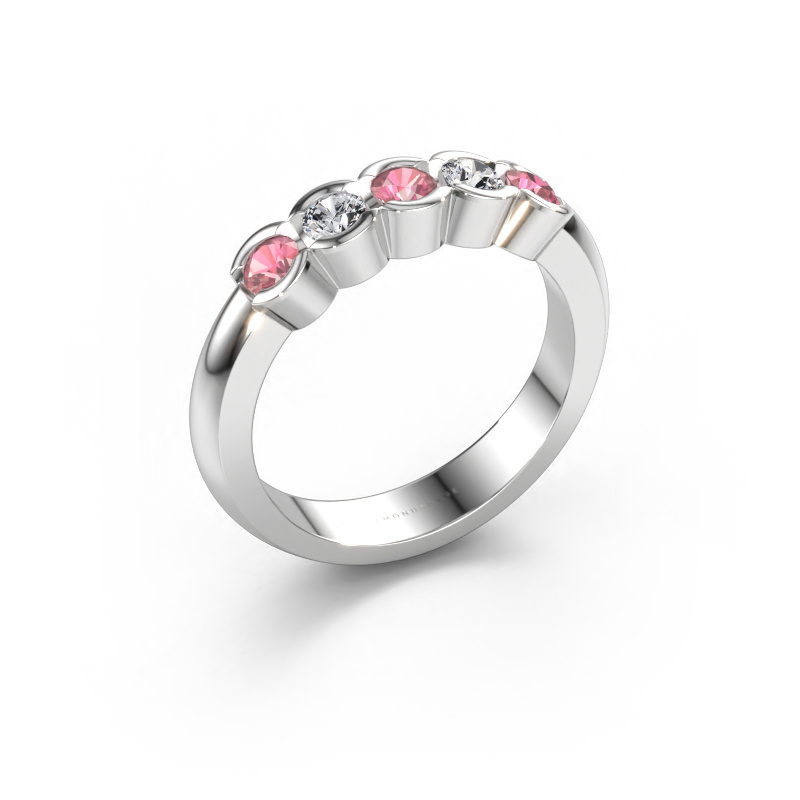 Immagine di Anello Lotte 5 950 platino Tormalina rosa 3 mm