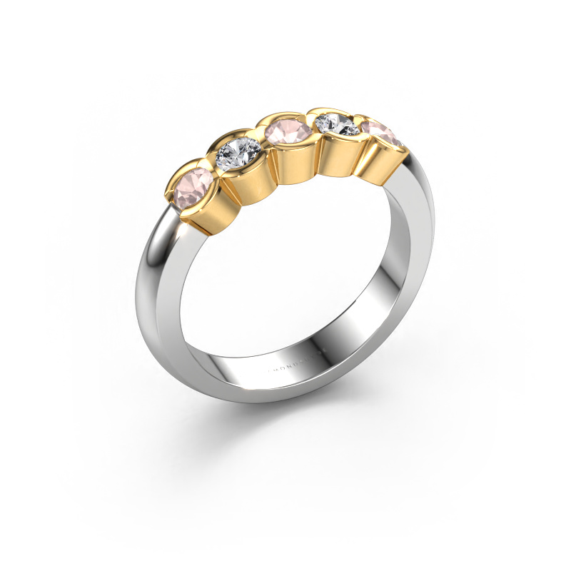 Image of Ring Lotte 5 585 white gold Morganite champagne 3 mm