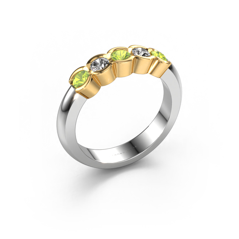 Image of Ring Lotte 5 585 white gold Peridot 3 mm