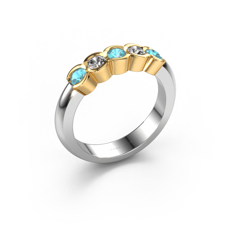Image of Ring Lotte 5 585 white gold Blue topaz 3 mm