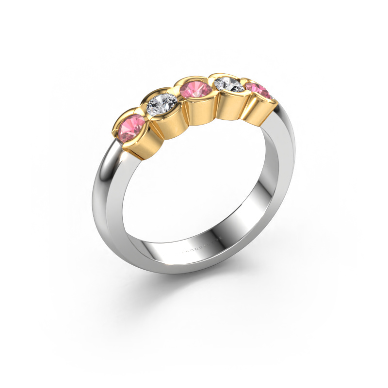 Bild von Ring Lotte 5 585 Weißgold Turmalin rosa 3 mm