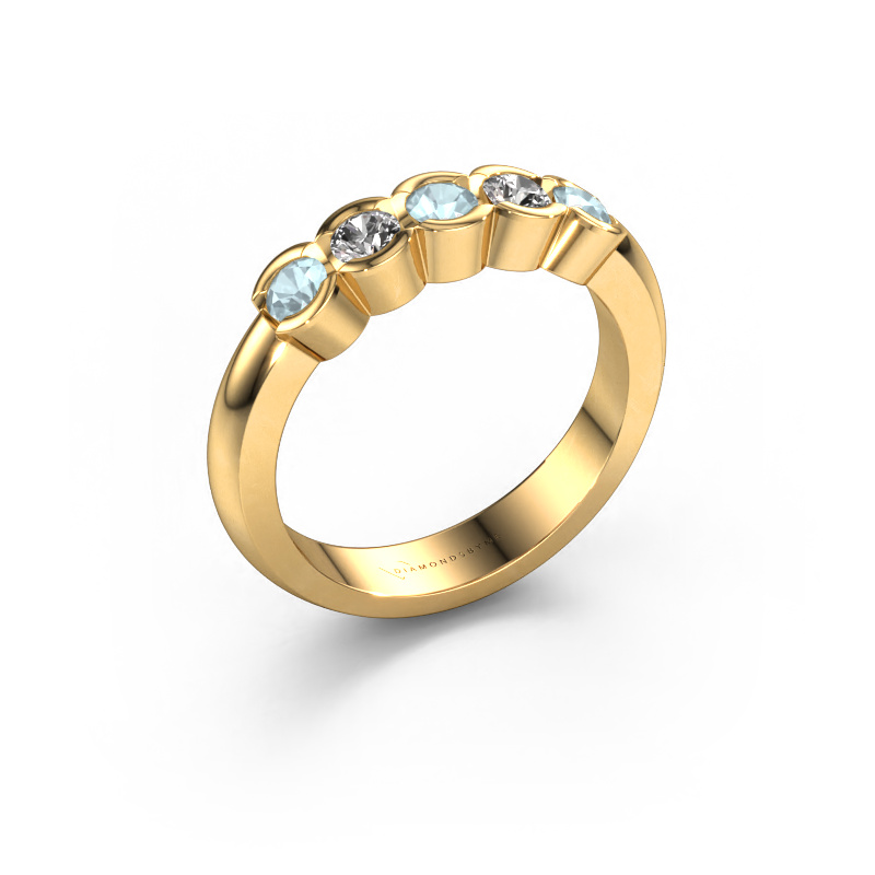 Image of Ring Lotte 5 585 gold Aquamarine 3 mm