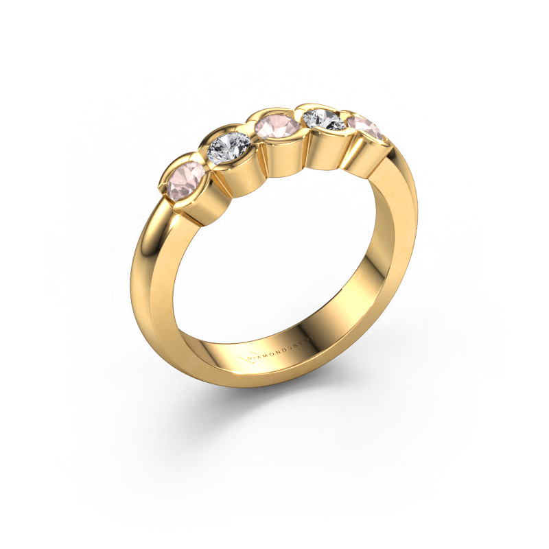 Image of Ring Lotte 5 585 gold Morganite champagne 3 mm