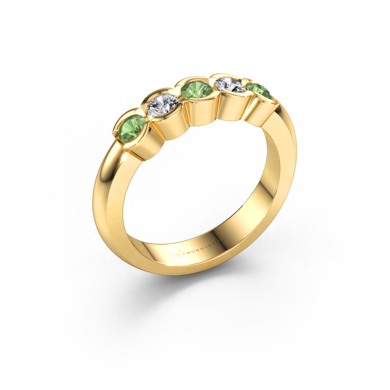 Bild von Ring Lotte 5 585 Gold Turmalin grün 3 mm