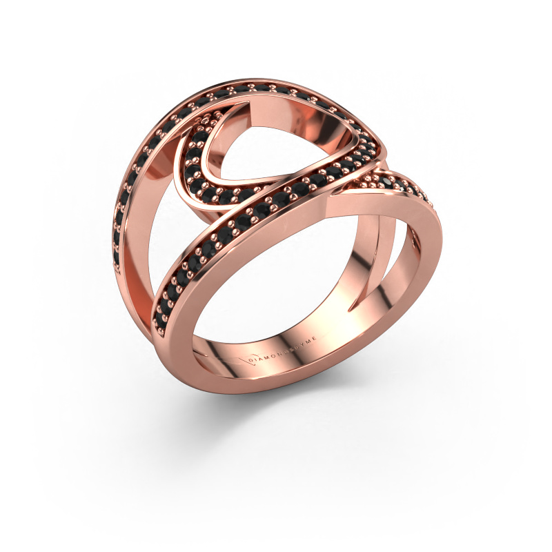 Image of Ring Louise 585 rose gold Black diamond 0.53 crt