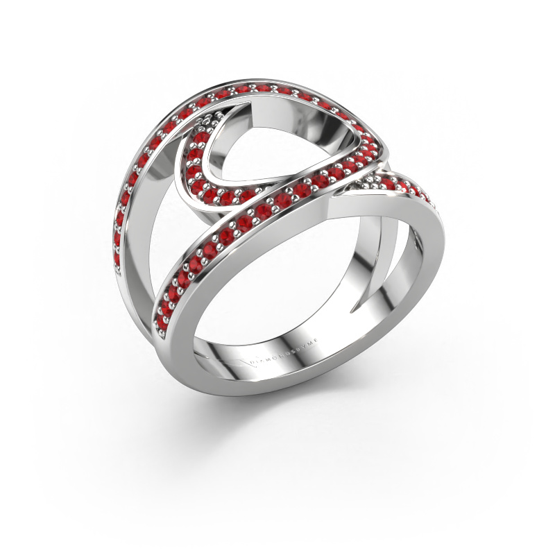 Image of Ring Louise 585 white gold Ruby 1.2 mm