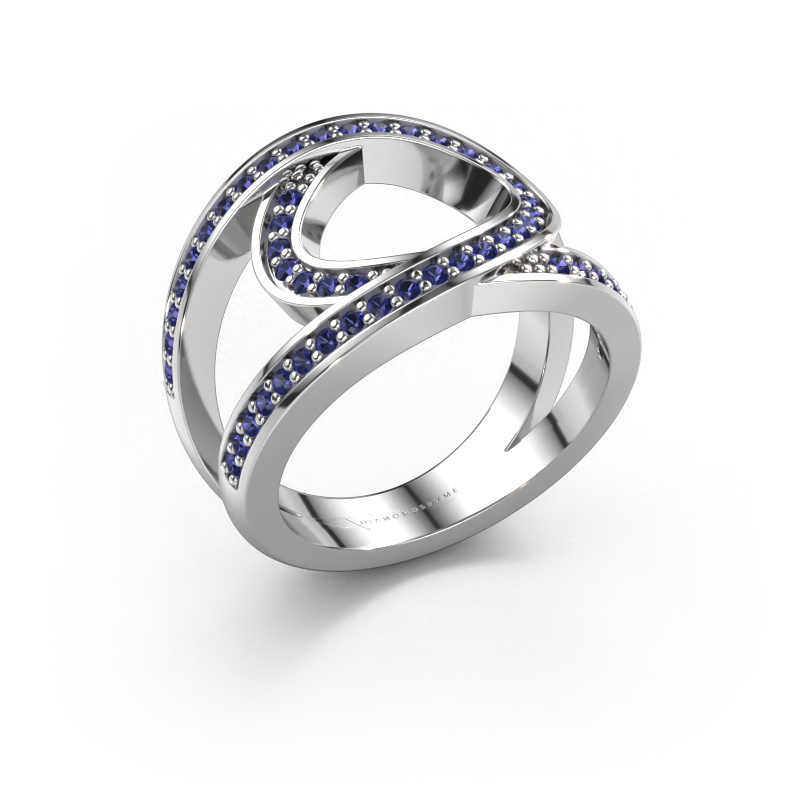 Image de Bague Louise 585 or blanc Saphir 1.2 mm