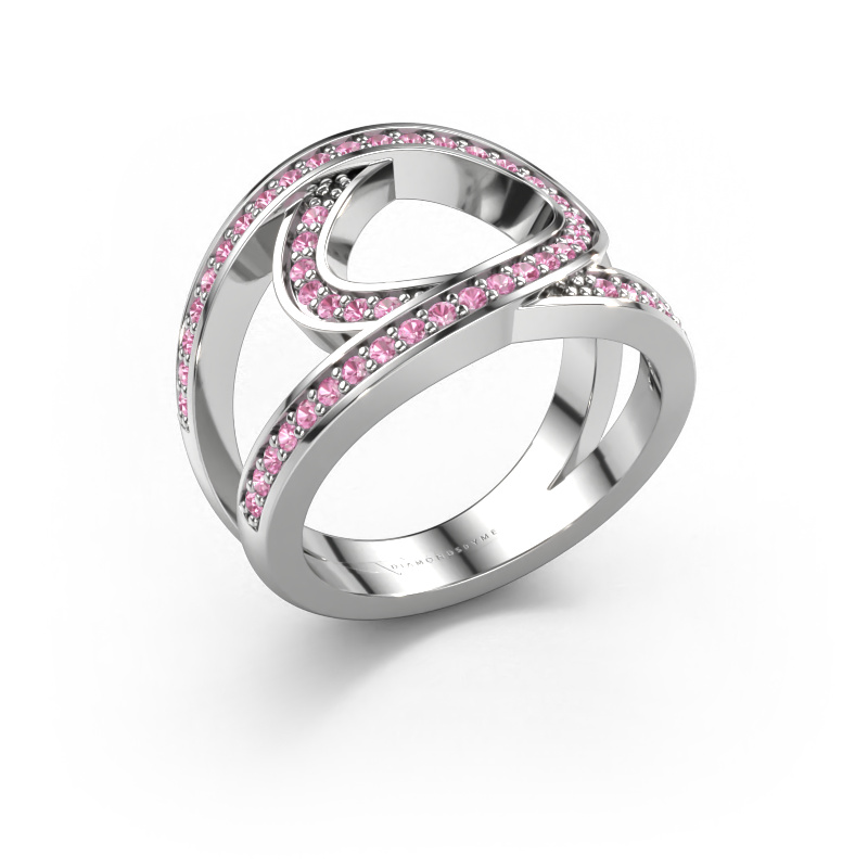 Image of Ring Louise 585 white gold Pink sapphire 1.2 mm
