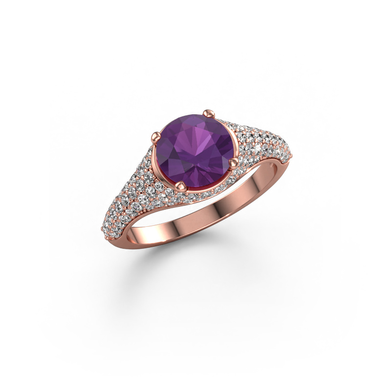 Image of Engagement ring Lovella 585 rose gold Amethyst 7 mm