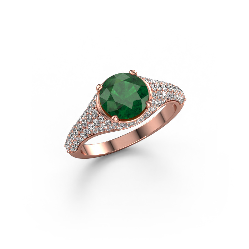 Image of Engagement ring Lovella 585 rose gold Emerald 7 mm