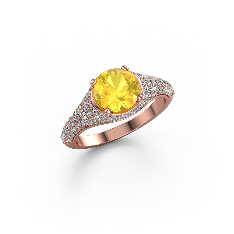 Bild von Verlobungsring Lovella 585 Roségold Gelb Saphir 7 mm