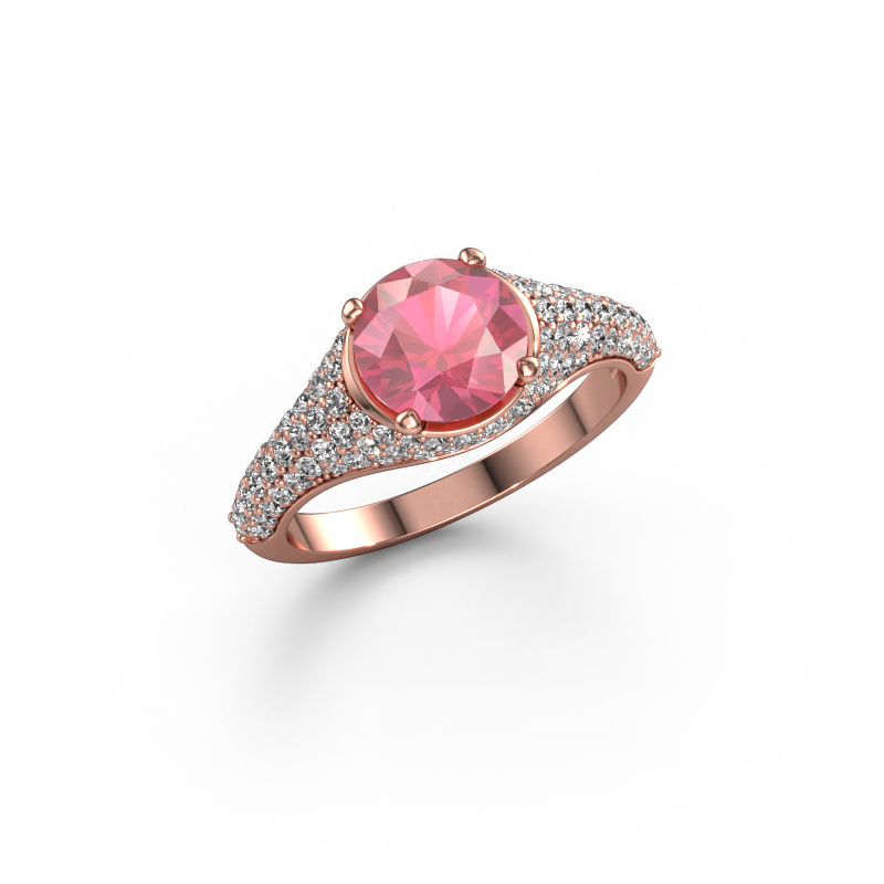 Image of Engagement ring Lovella 585 rose gold Tourmaline pink 7 mm
