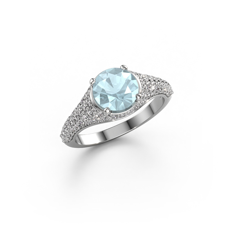 Image of Engagement ring Lovella 950 platinum Aquamarine 7 mm