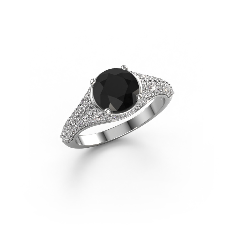 Image of Engagement ring Lovella 585 white gold Black diamond 2.429 crt